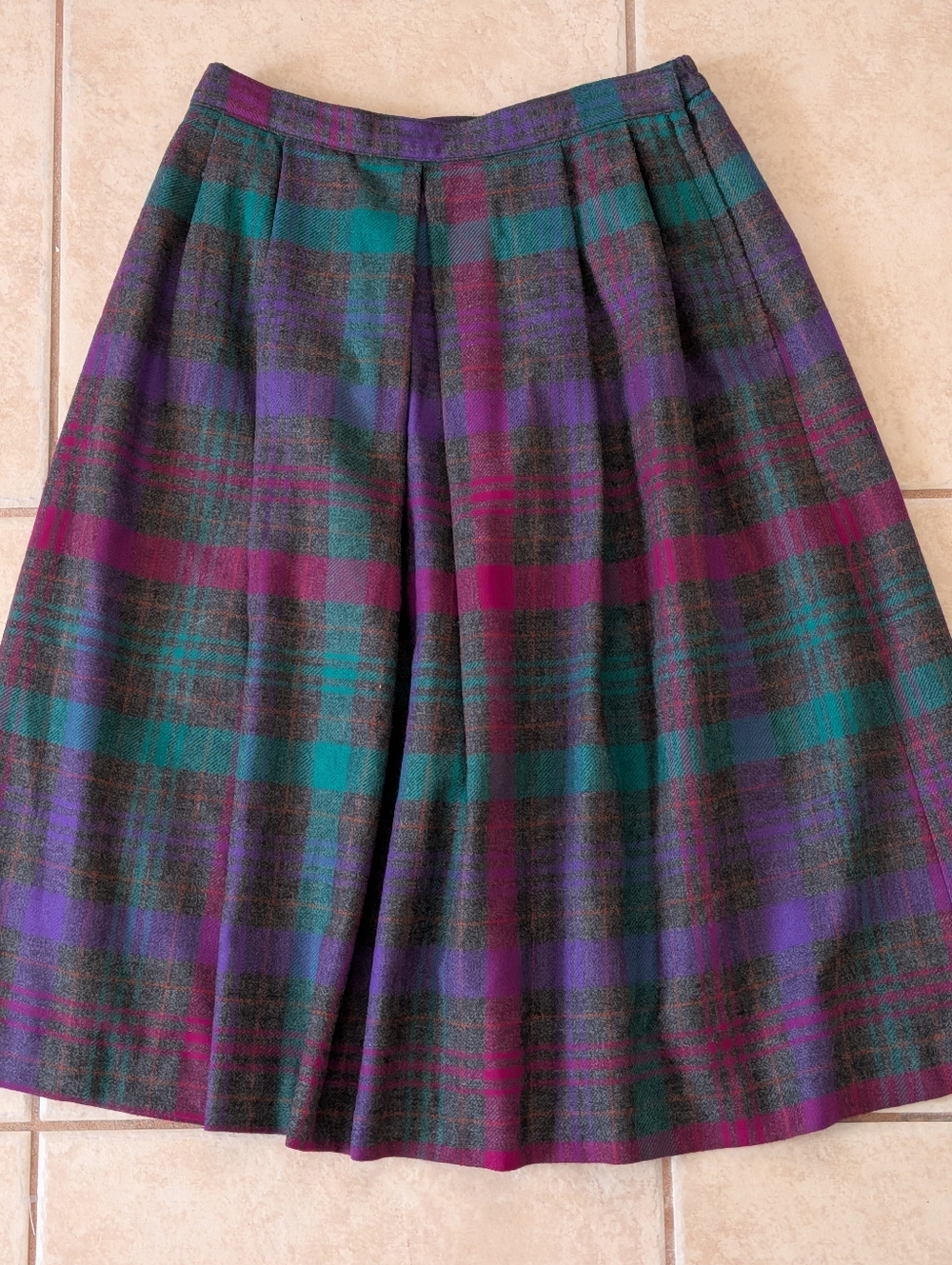 Vintage Country Suburbans Plaid Pleated Skirt Size 12